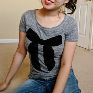 Dark Gray Shirt w/Black Ribbon